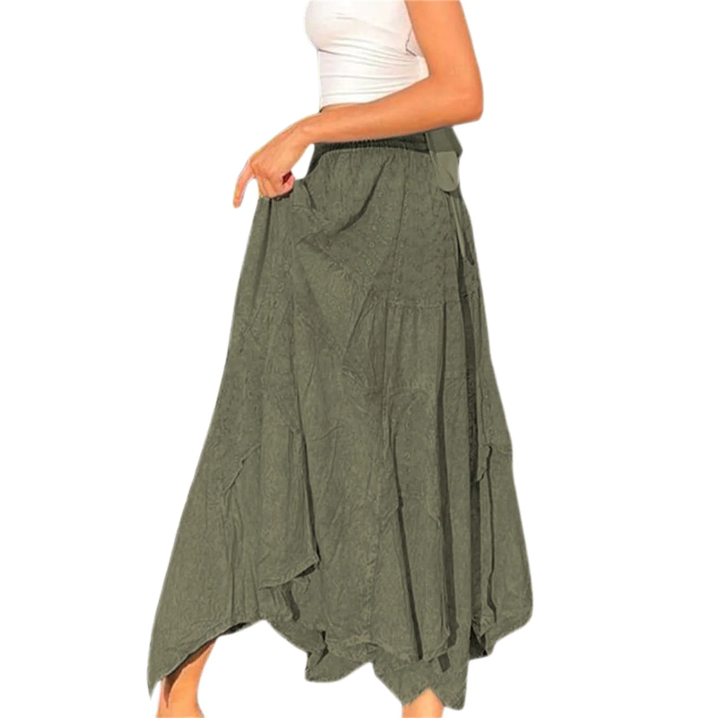 Boho Ruffled Hem Skirt