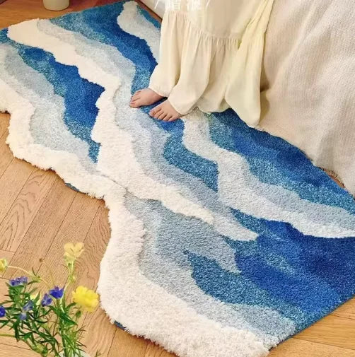Blue Ocean Serenity Wave Rug